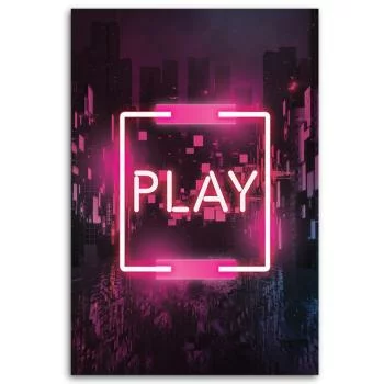 Obraz Deco Panel, Różowy napis PLAY dla gracza - obrazek 3