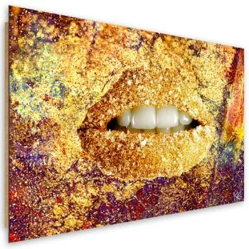 Obraz Deco Panel, Abstrakcyjne złote usta - obrazek 2
