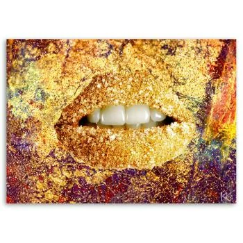 Obraz Deco Panel, Abstrakcyjne złote usta - obrazek 3