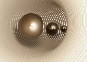 Fototapeta metaliczna 3D - kule w tunelu - obrazek 2