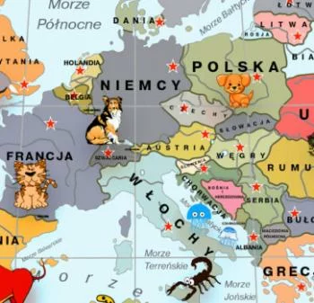 Obraz kolorowa mapa świata dla dzieci po polsku - obrazek 2