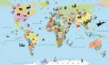 Fototapeta kolorowa mapa świata dla dzieci - obrazek 2