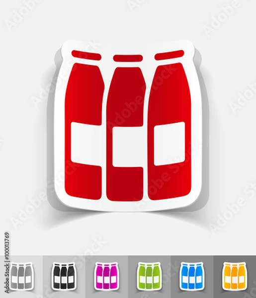 Fototapeta realistic design element. three bottles of milk