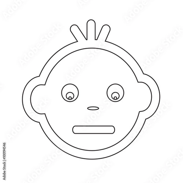 Fototapeta Cute Baby Face Emotion Icon Illustration symbol design