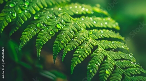 Fototapeta close-up of a lush green fern leaf