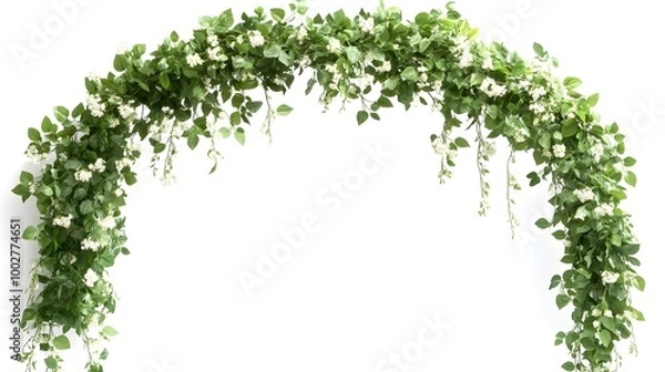 Fototapeta Lush Foliage Arch with Climbing Vines and Flowers for