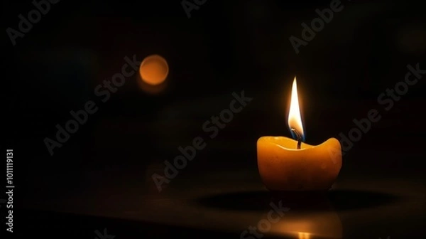 Fototapeta a candle in the dark background