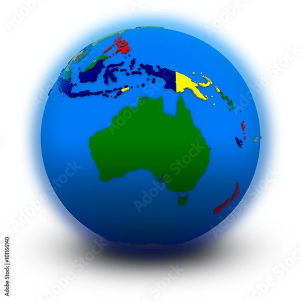 Fototapeta Australia on political globe