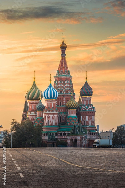 Fototapeta Moscow,Russia,Red square,view of St. Basil's Cathedral