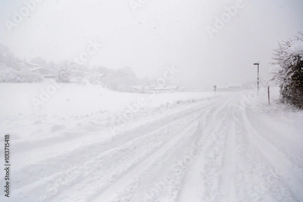 Fototapeta Winter in an Alpine village, Austria