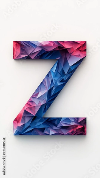 Fototapeta The letter Z is rendered in a blue and pink geometric style, creating a modern and abstract look.