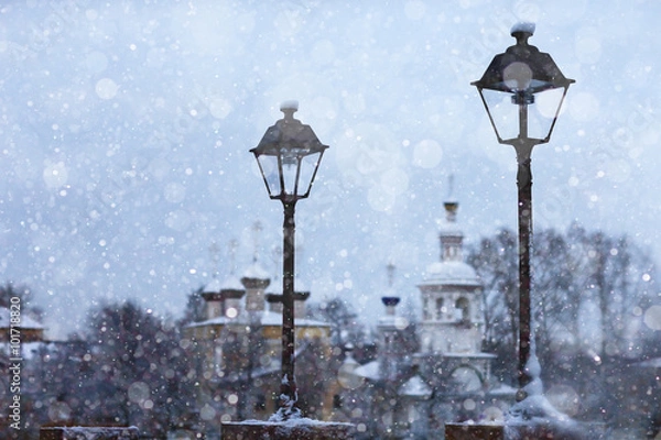 Fototapeta winter cityscape landscape