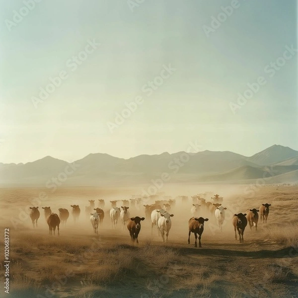 Fototapeta herd of cows