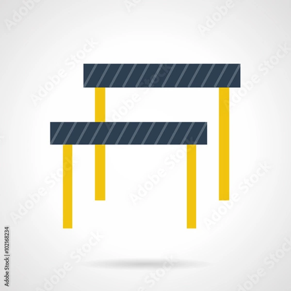 Fototapeta Hurdles flat color vector icon