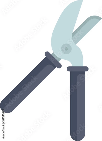 Fototapeta Aviation tin snip is cutting metal sheet, isolated illustration in flat style