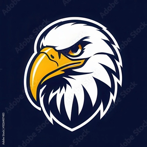 Fototapeta Bold illustration of a high school mascot eagle in an aggressive pose, perfect for sports teams, school logos, and digital branding projects