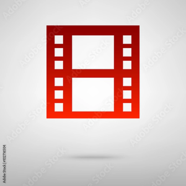 Fototapeta Red icon with shadow