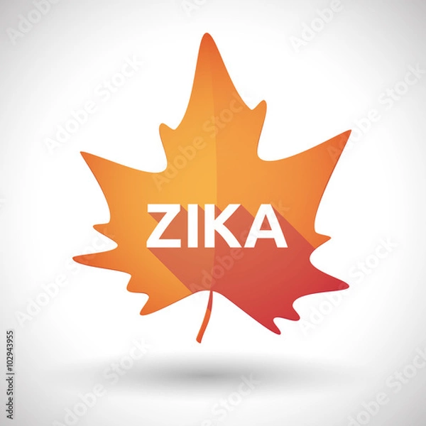 Fototapeta Illustration of the word "Zika"   in a orange leaf