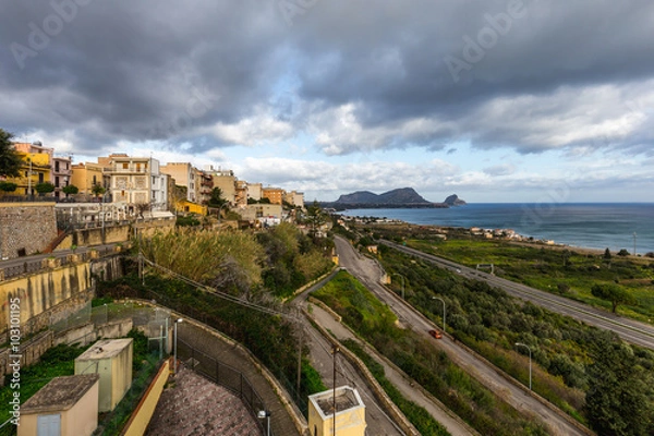 Fototapeta Coastal Town Altavilla on Sicily