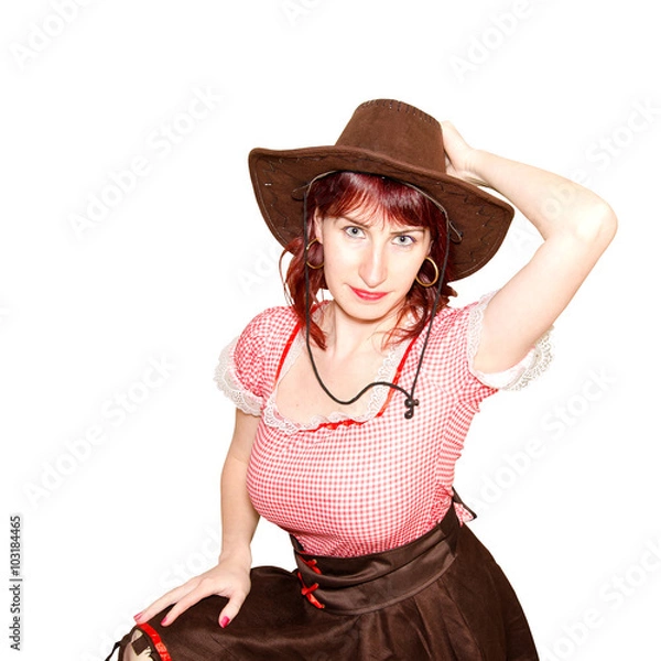 Fototapeta Ragazza con cappello da cowboy