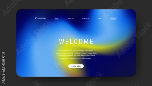 Fototapeta futuristic landing page background with gradient mesh, Website UI design