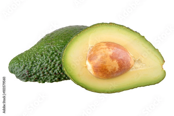 Fototapeta Cut avocado on a white background