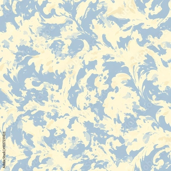 Fototapeta Tropical lagoon with swirling sand patterns, soft turquoise and cream hues, seamless design, [underwater pattern], [island dreamscape]