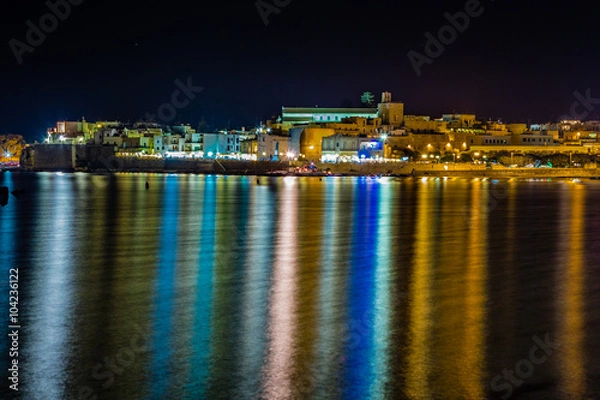 Fototapeta Night view of harbor on the Adriatic sea