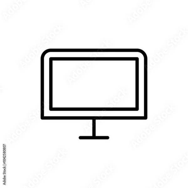 Fototapeta Computer Screen icon Flat art illustration in outline