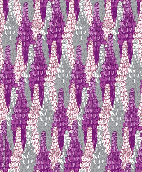 Fototapeta Flower seamless pattern with lupines. 