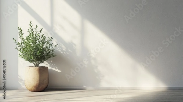 Fototapeta Potted Plant in Sunlit Room