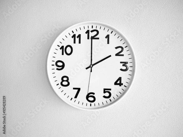 Obraz Monochrome clock on the wall for background