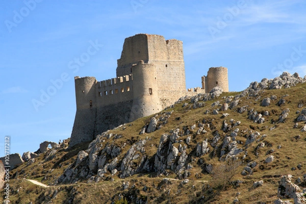 Fototapeta A Castle in the sky - The Lady Hawk Castle, Rocca Calascio - Aquila - Italy