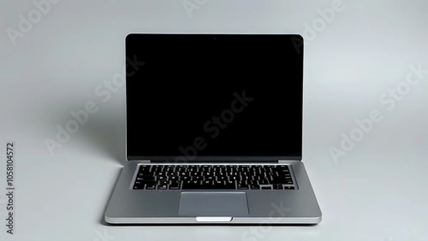 Fototapeta Laptop on Grey Background