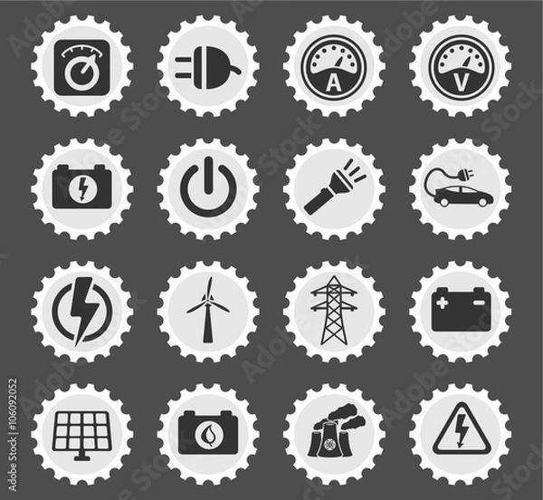 Fototapeta Electricity simply icons