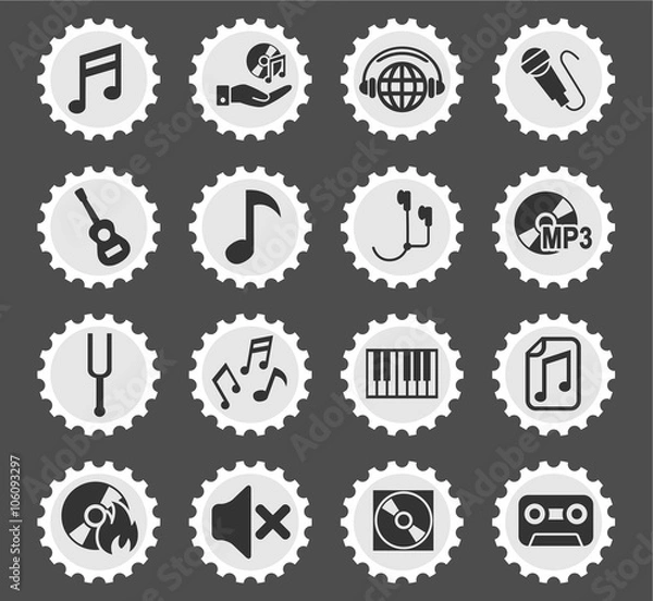 Fototapeta music icon set