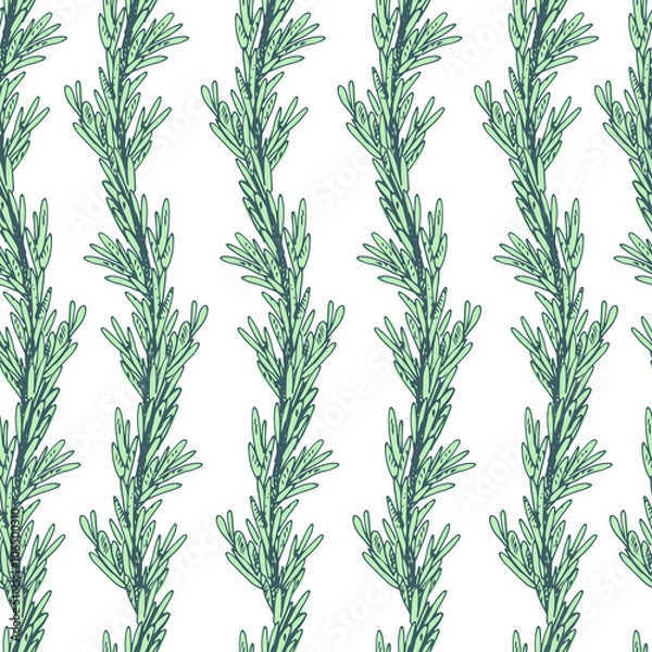 Fototapeta Rosemary seamless pattern.