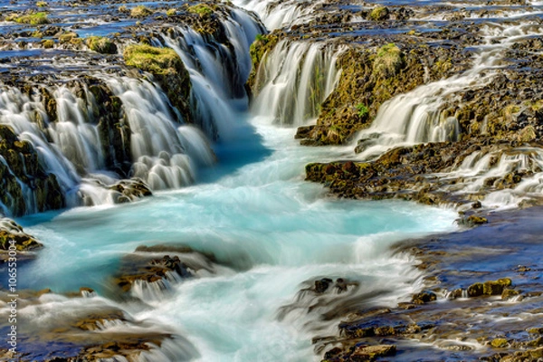 Obraz Detail of the lovely Bruarfoss waterfall in Iceland