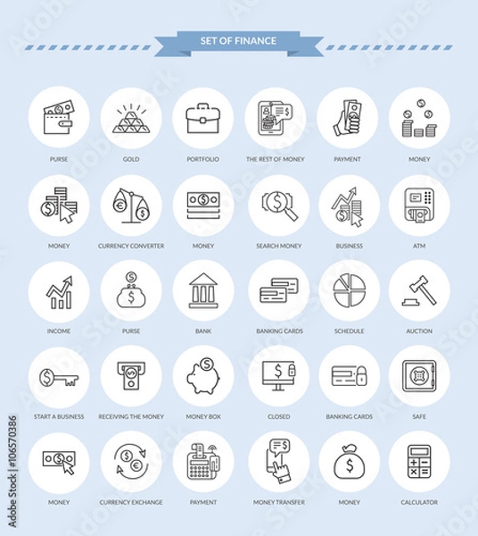 Fototapeta Set of Finance Icons