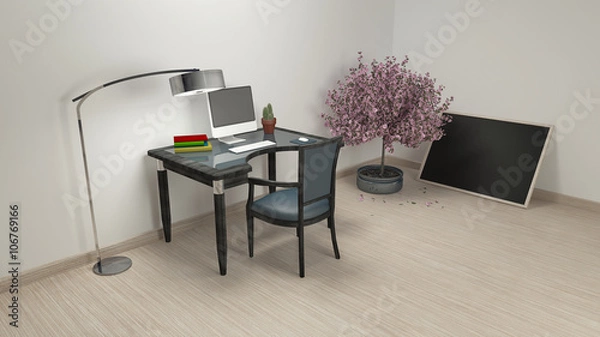 Obraz Workroom Simple and good look / 3d rendering image