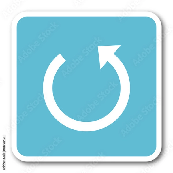 Fototapeta rotate blue square internet flat design icon