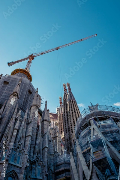 Fototapeta Construction de la Sagrada Familia de Barcelone