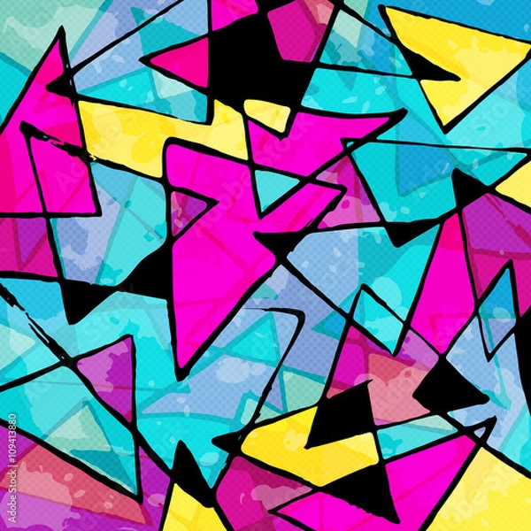 Fototapeta Graffiti beautiful abstract polygons vector illustration