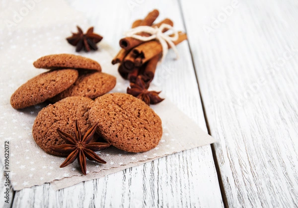 Fototapeta healthy oatmeal cookies