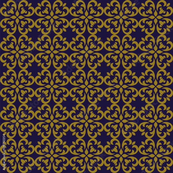 Fototapeta Elegant antique gold brown and blue background 361_spiral curve cross kaleidoscope
