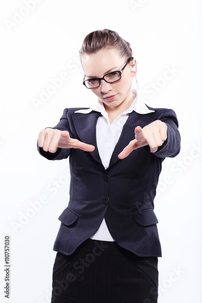 Fototapeta Portrait of a business lady in glasses