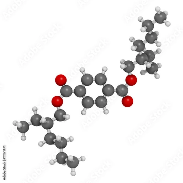 Fototapeta Dioctyl terephthalate (DOTP, DEHT) plasticizer molecule. 