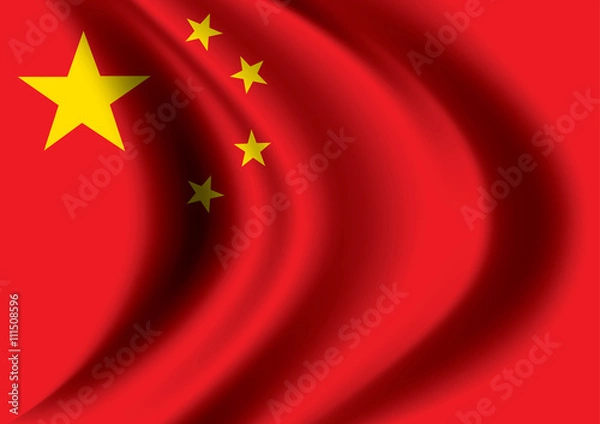 Fototapeta Vector image of china flag