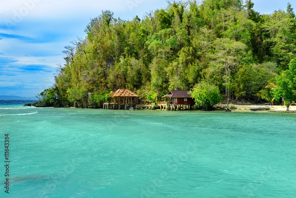 Fototapeta Beach on Bolilanga Island. Togean Islands. Indonesia.