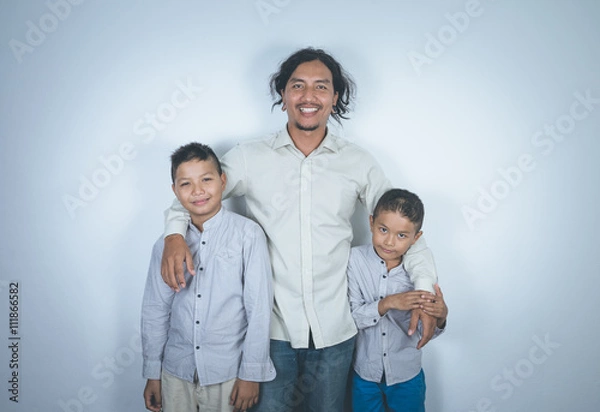 Fototapeta happy family, adoption, multicultural